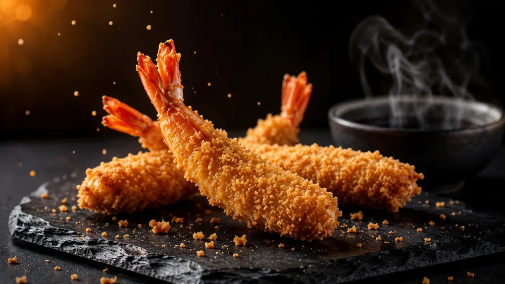 Camarão panado em panko