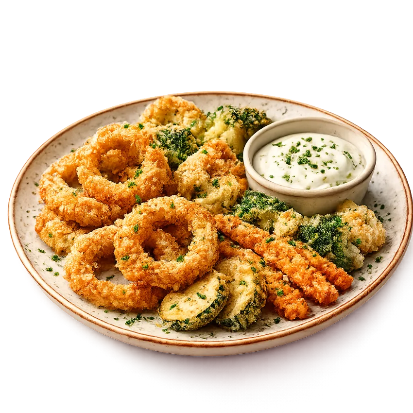 Vegetais panados em panko